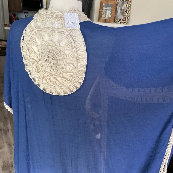 Free People Crochet Robe in Blue - Picture 9 of 9